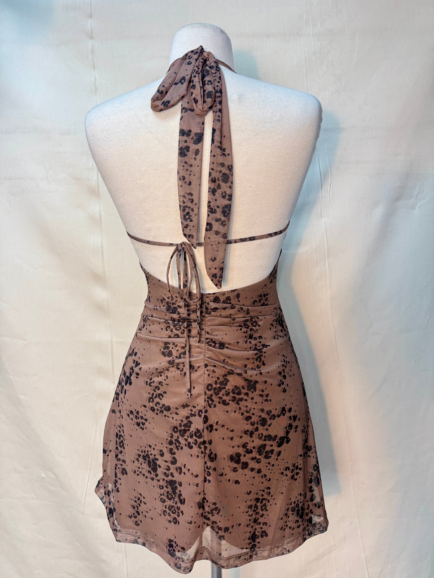 Kam lace and animal print mini