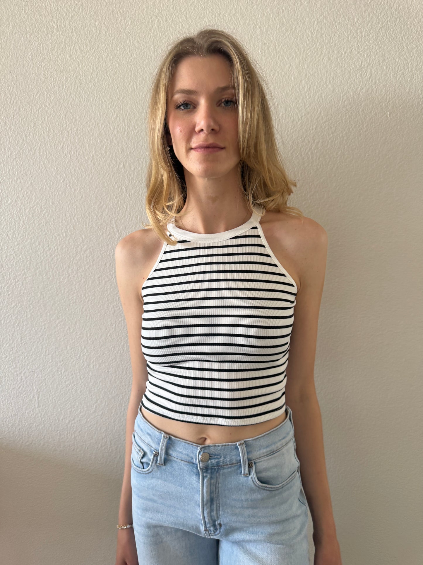Basic Striped Halter Tank