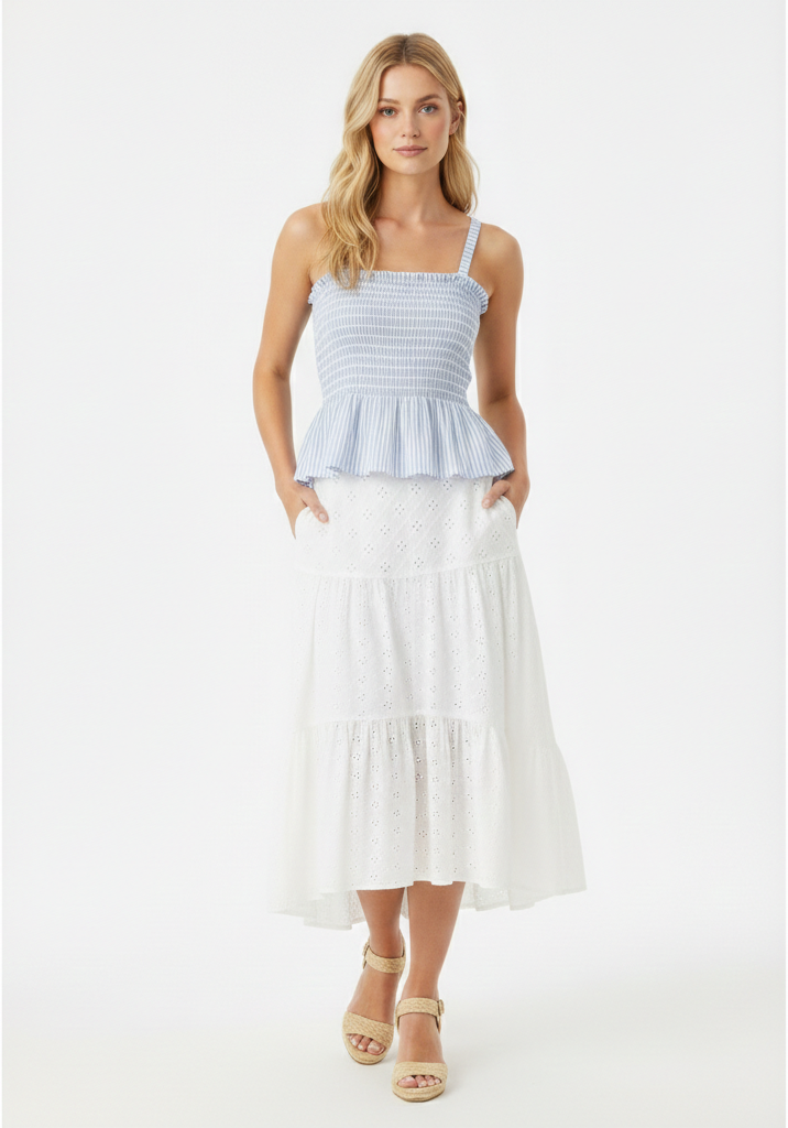 Boho Eyelet Lace Skirt