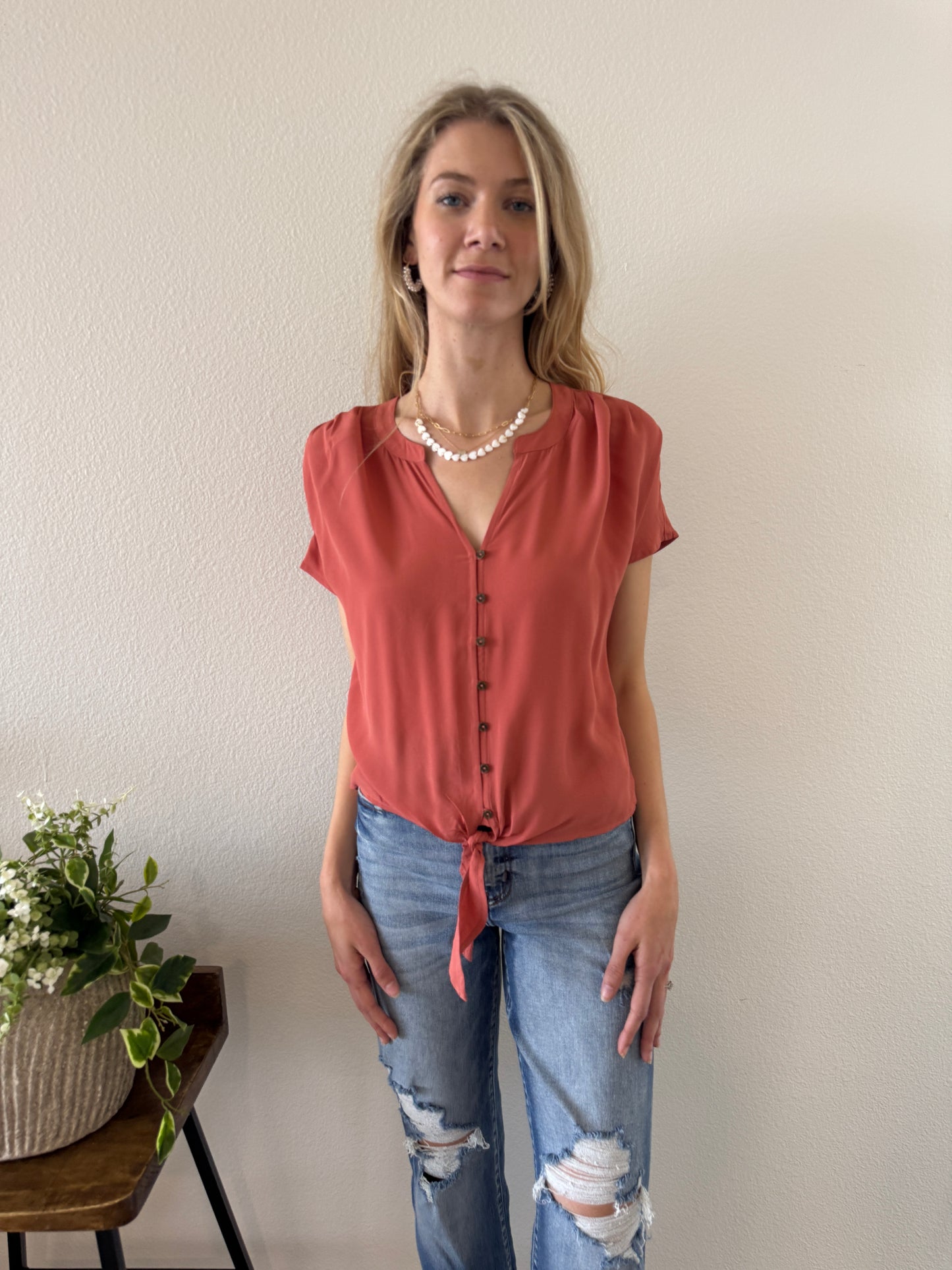 Rivera Button Front Top