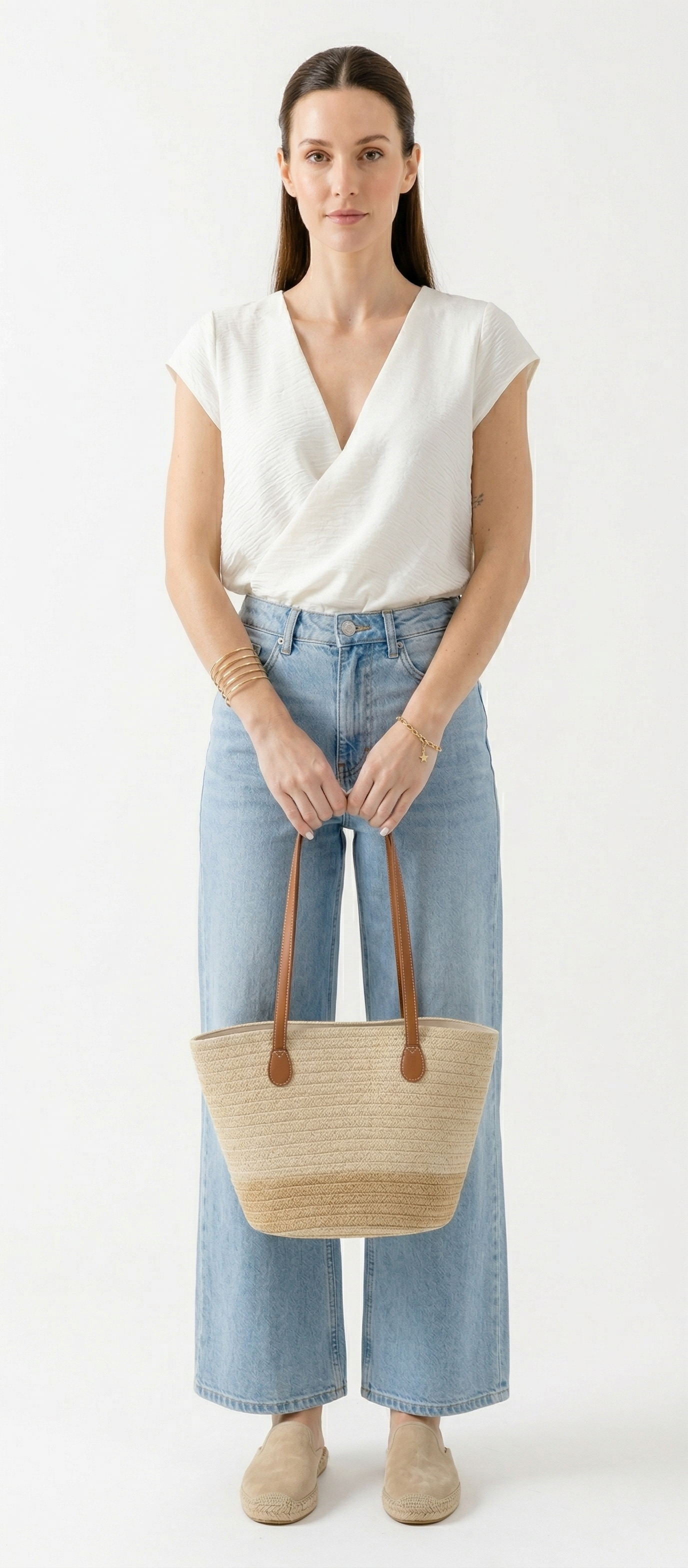 The Aria Textured Wrap-Front Tie-Back Top