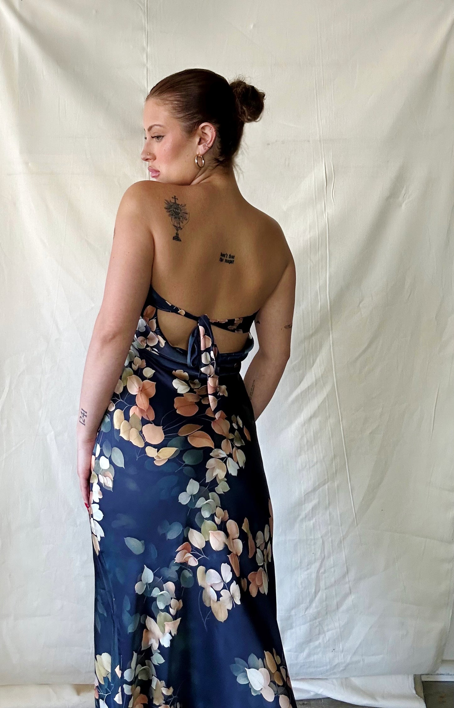 FLOR strapless tie back dress