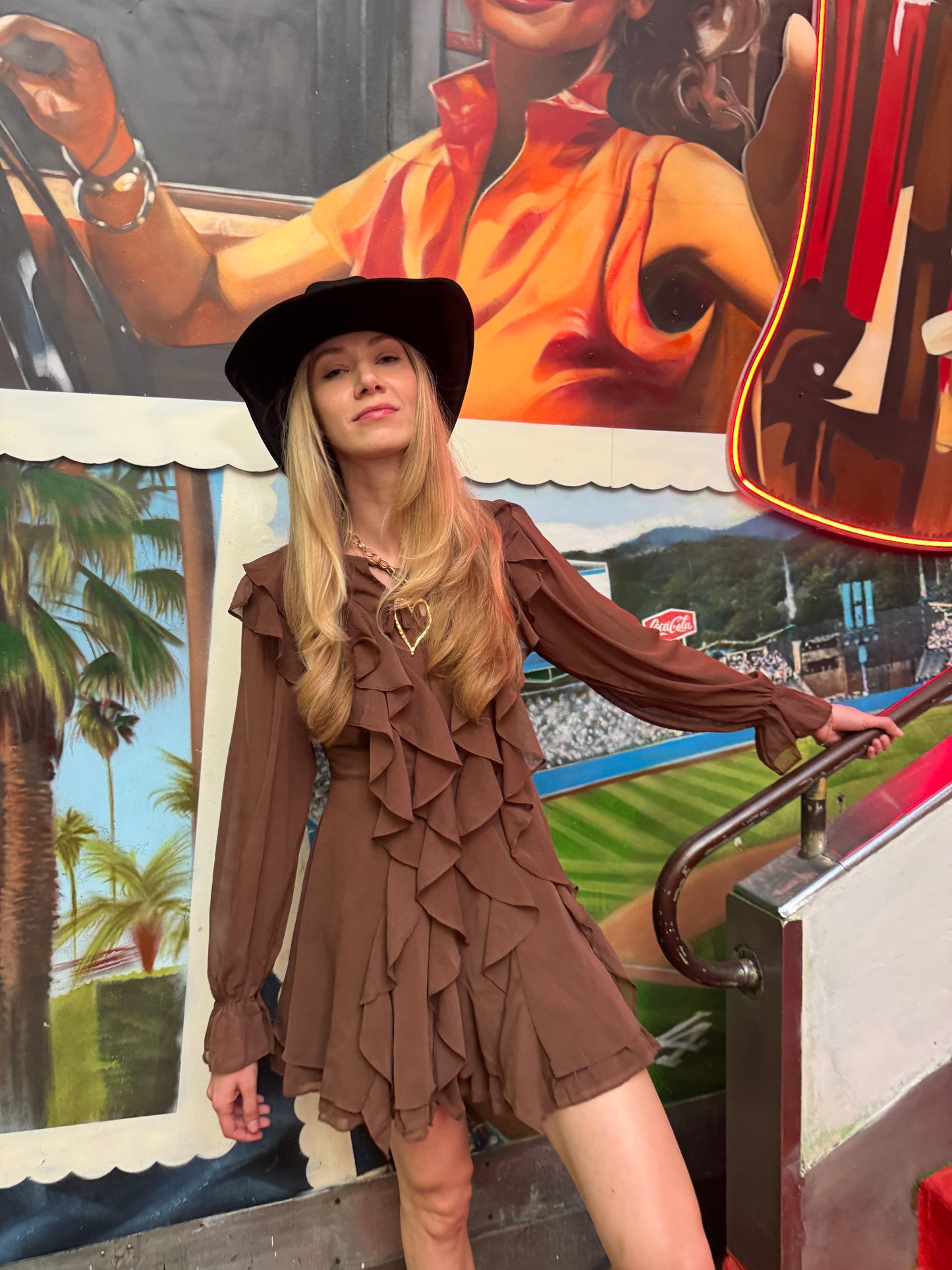 CHIFFON RUFFLE FRONT MINI