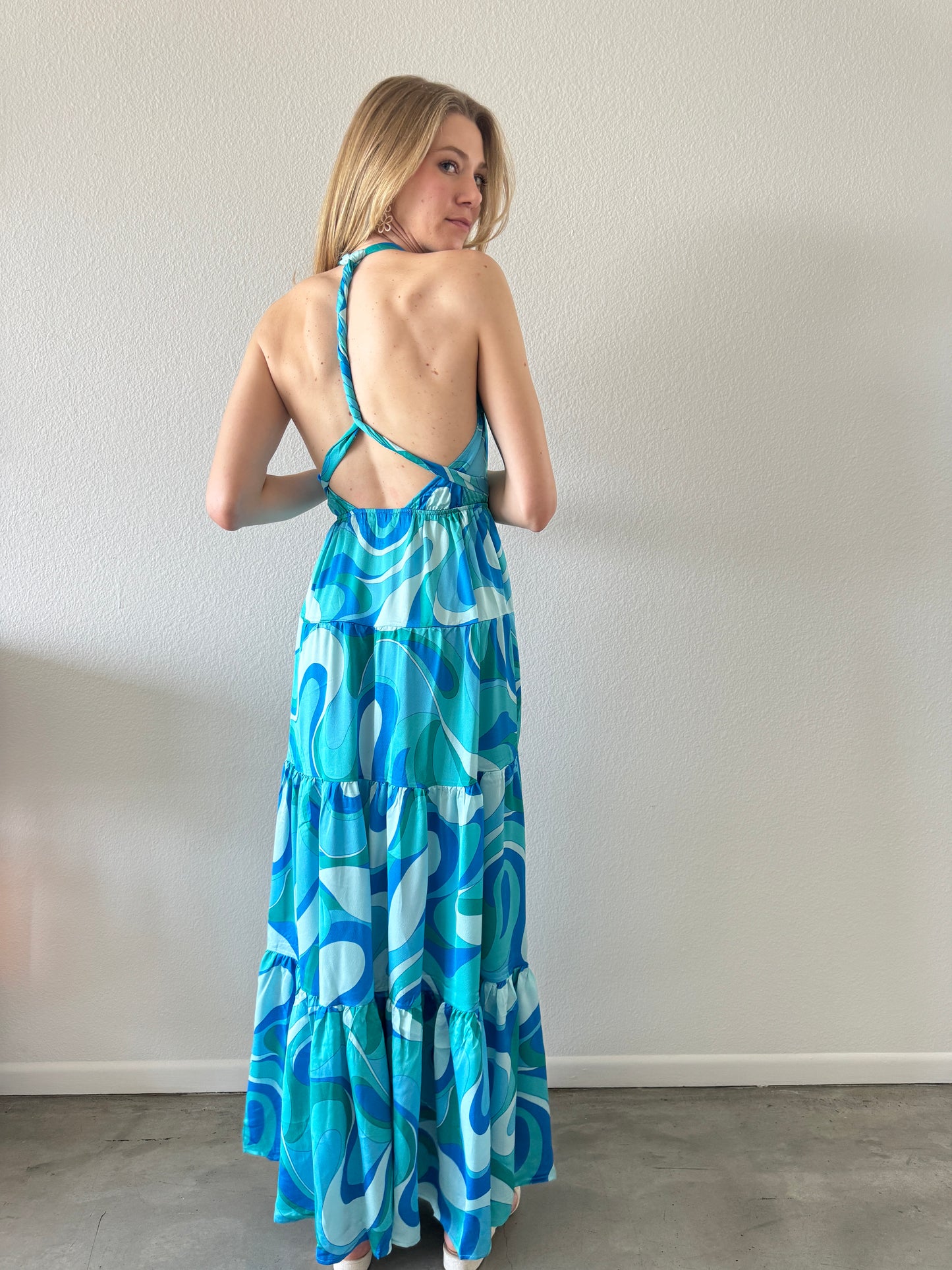 Blue Swirl Burst Maxi