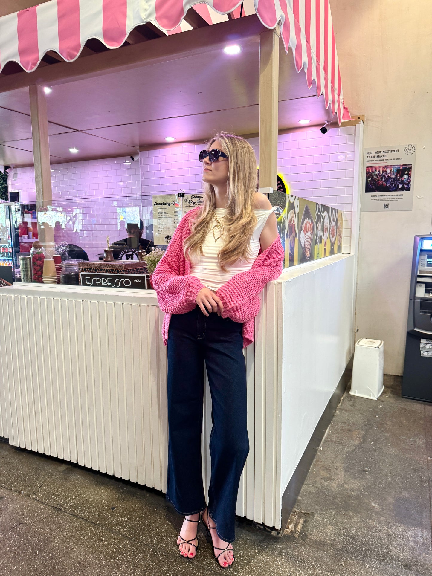 Bubble Gum knit Open Cardigan