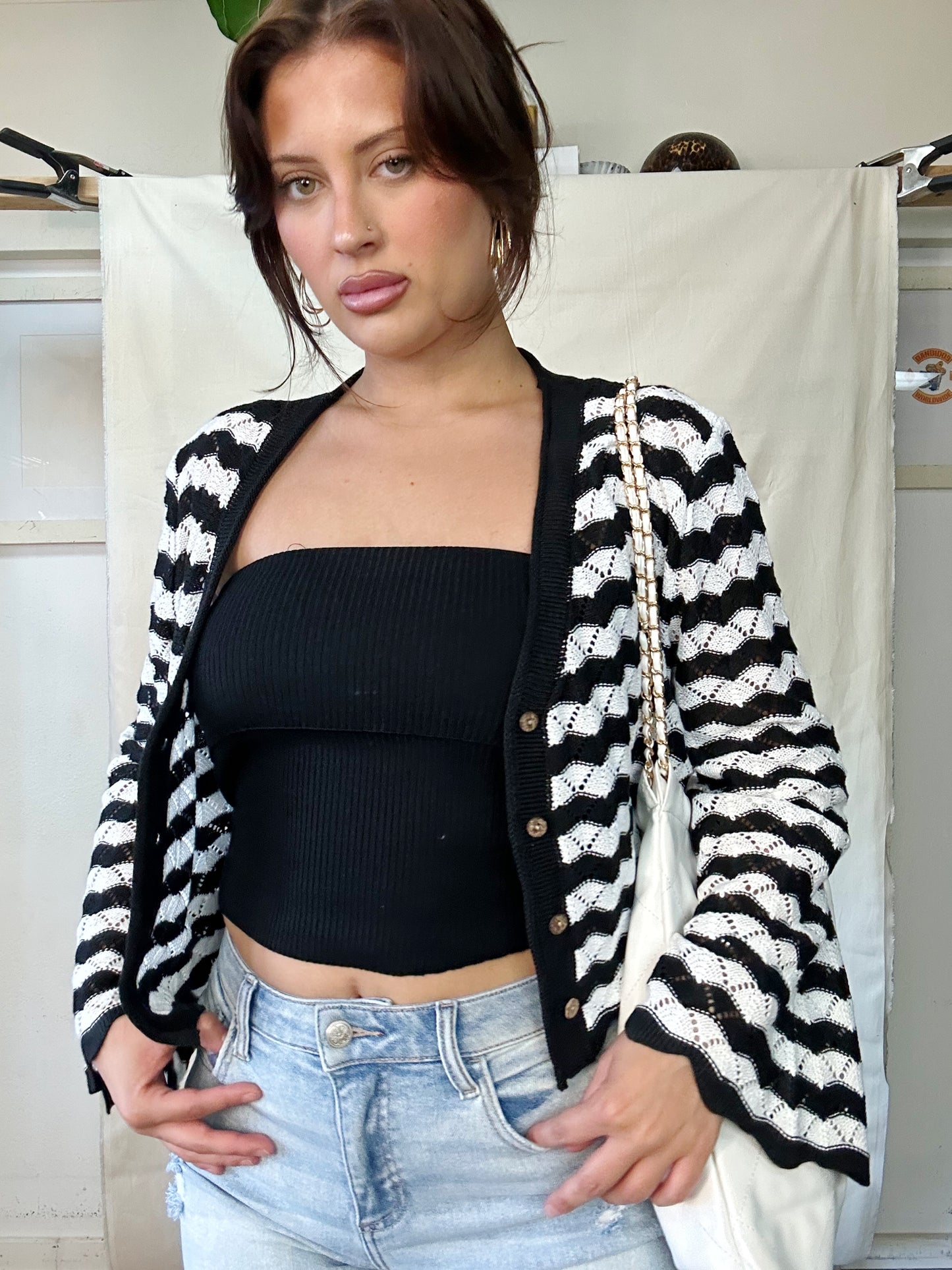 Scallop V Neck Cardigan
