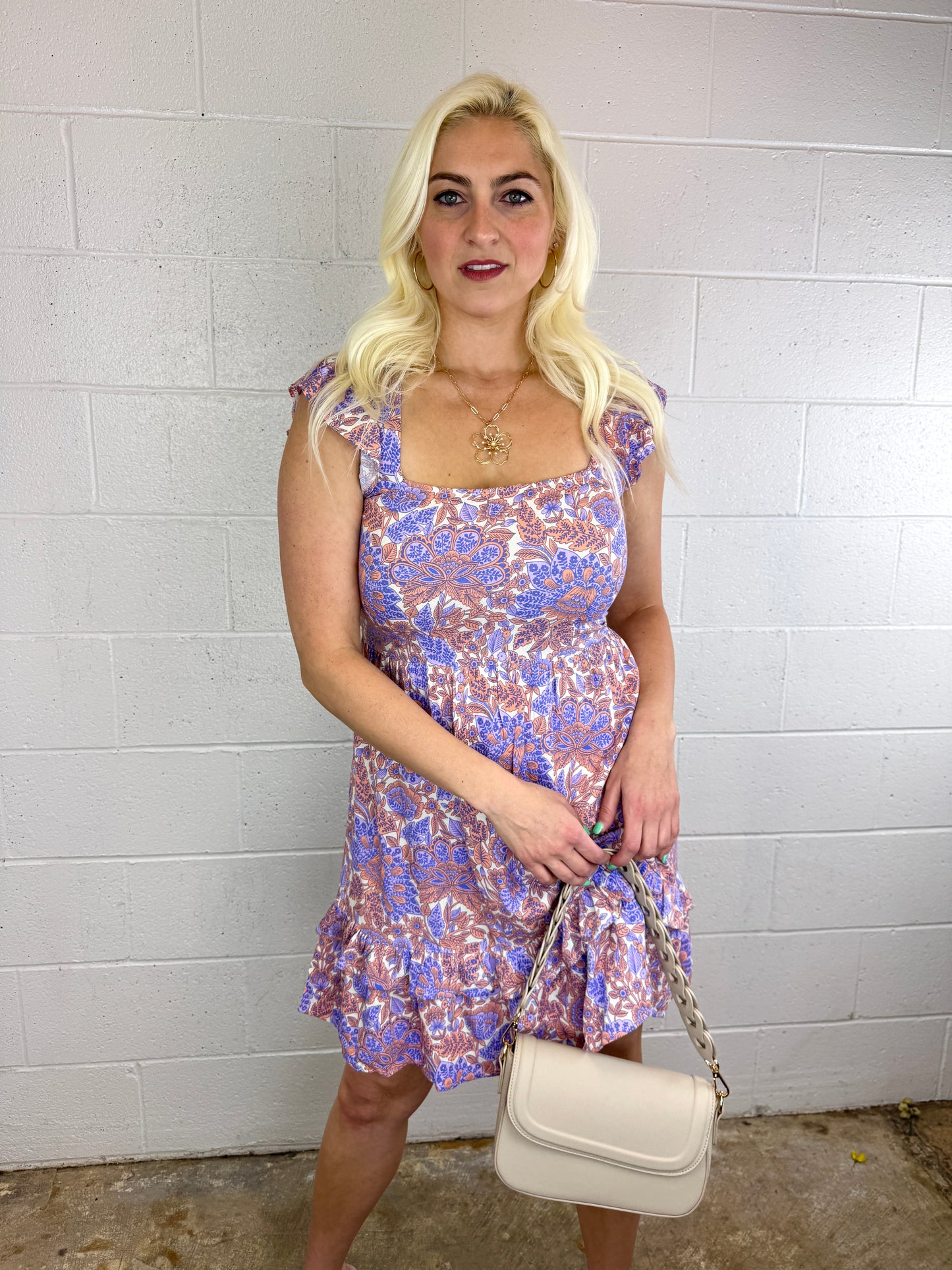 Amelia Flutter Back Tie Dress