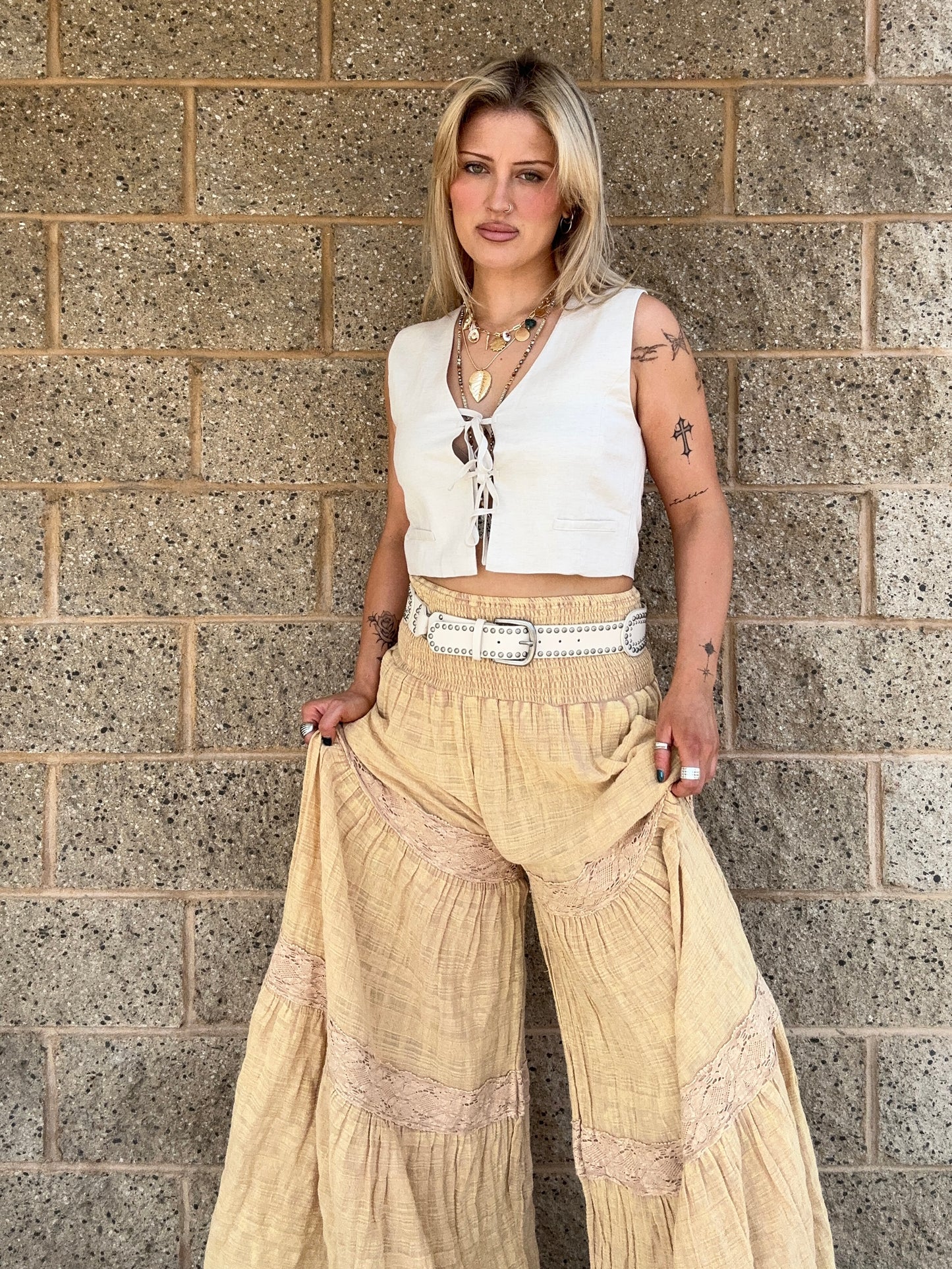 Zully crinkled boho pants
