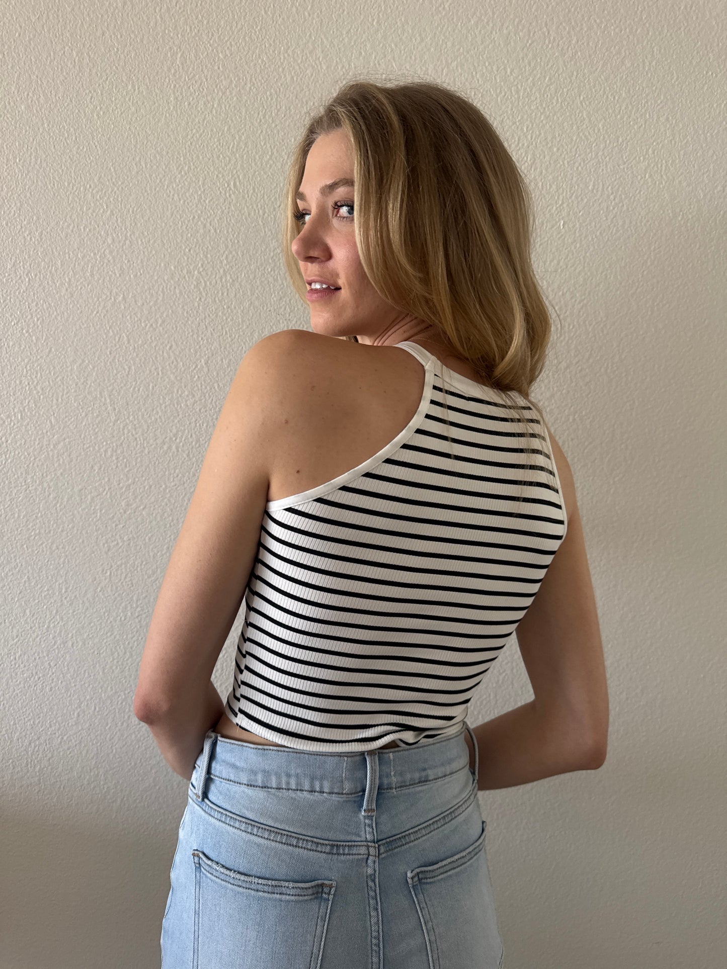 Basic Striped Halter Tank