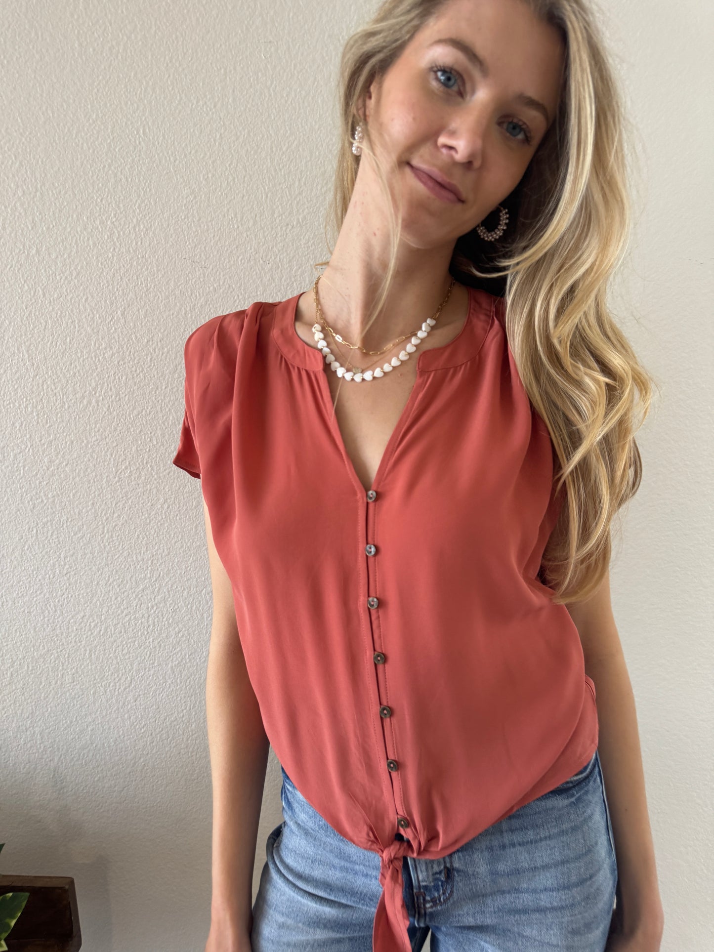 Rivera Button Front Top