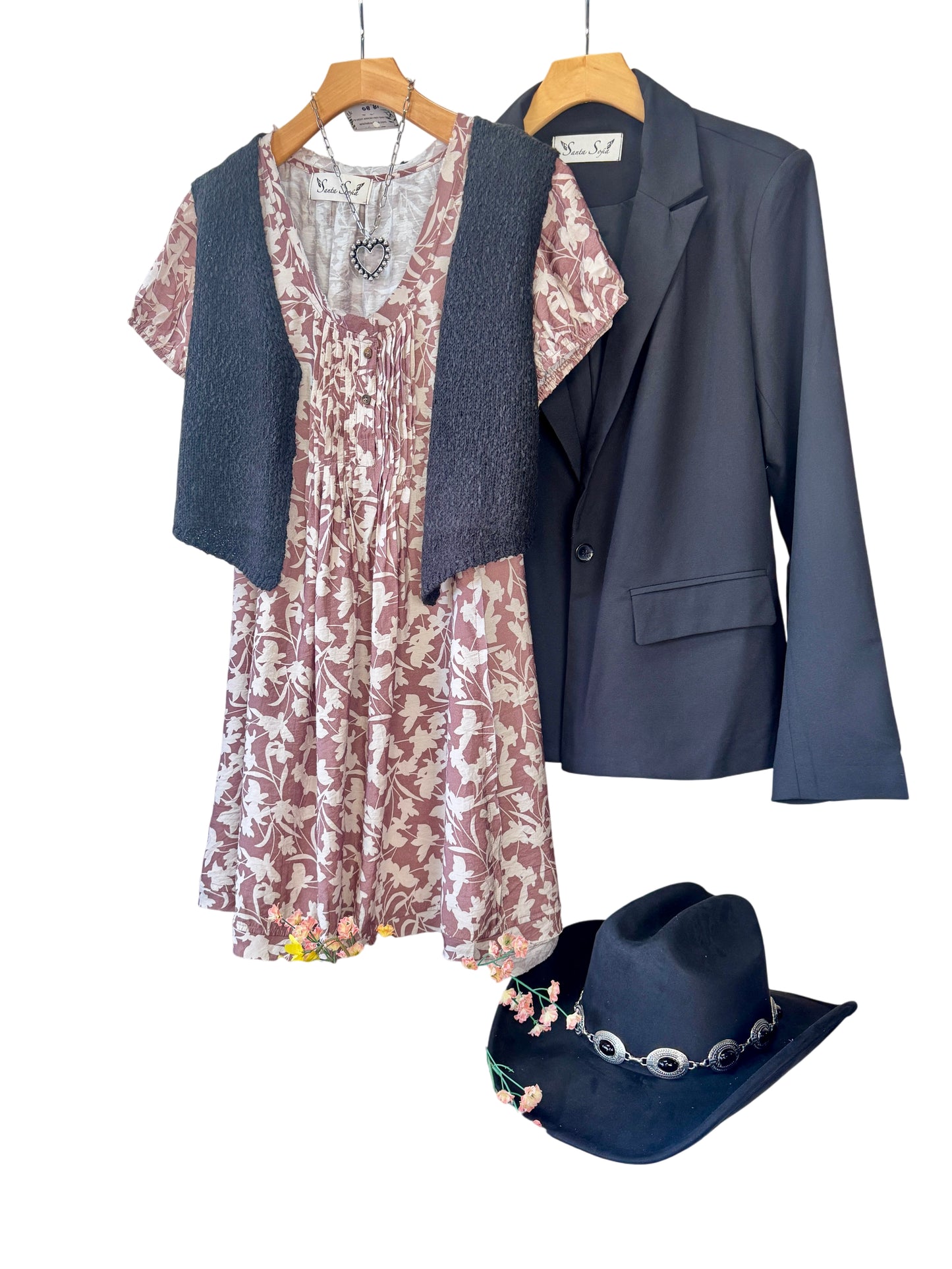 Shadow floral pleated dress
