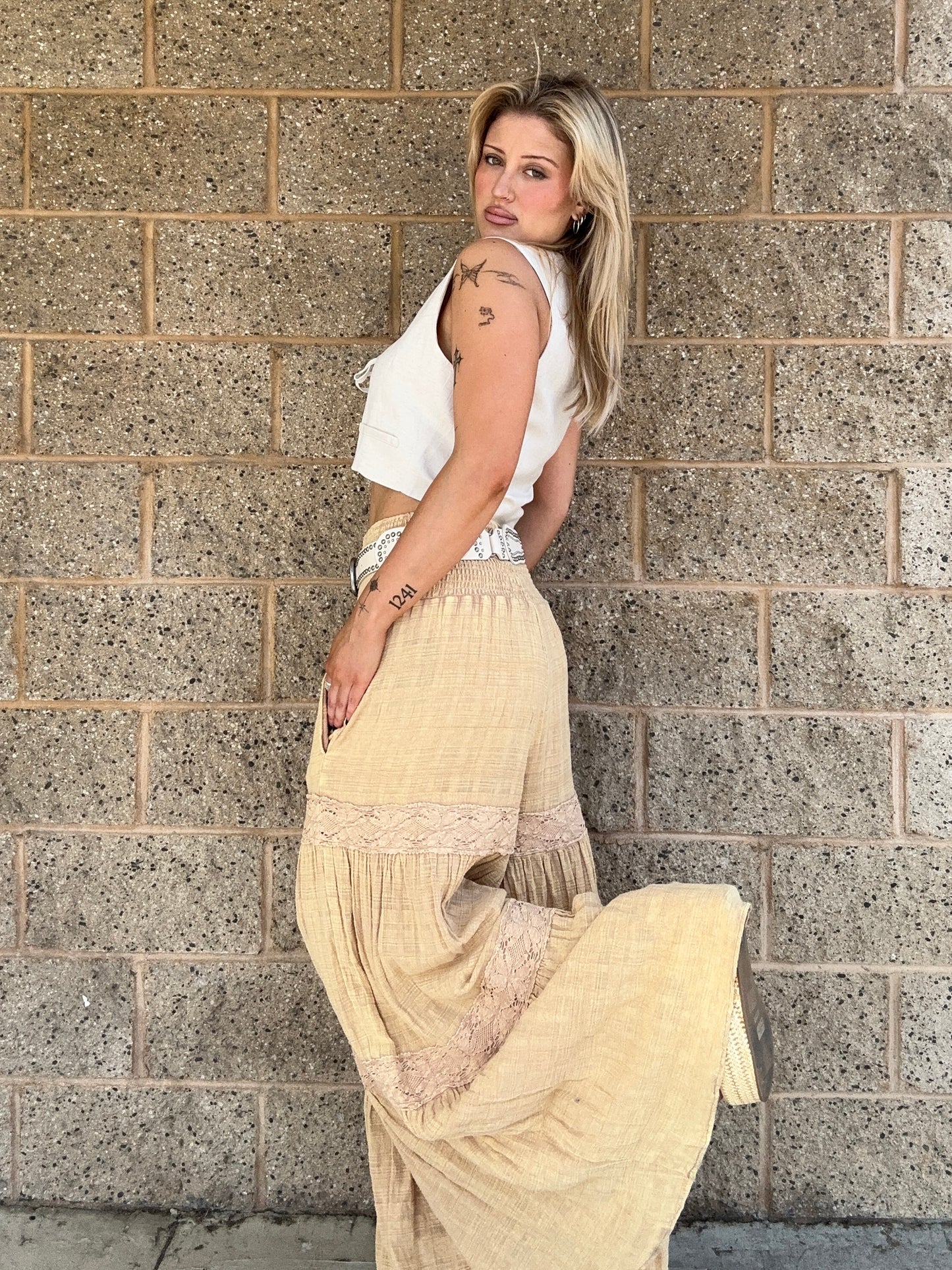 Zully crinkled boho pants