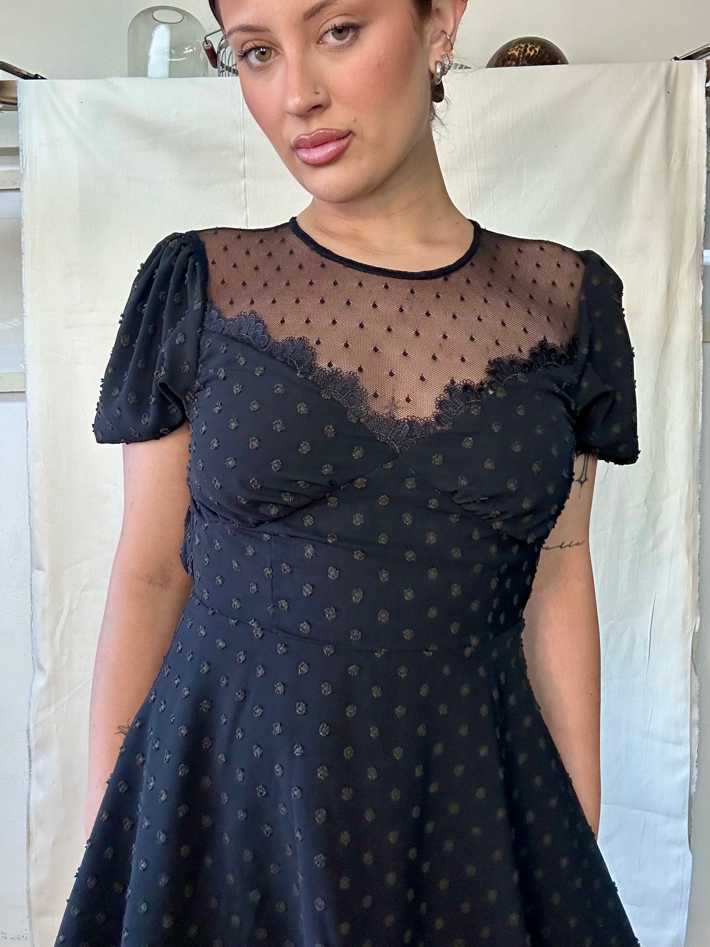 Darla polka dot textured dress