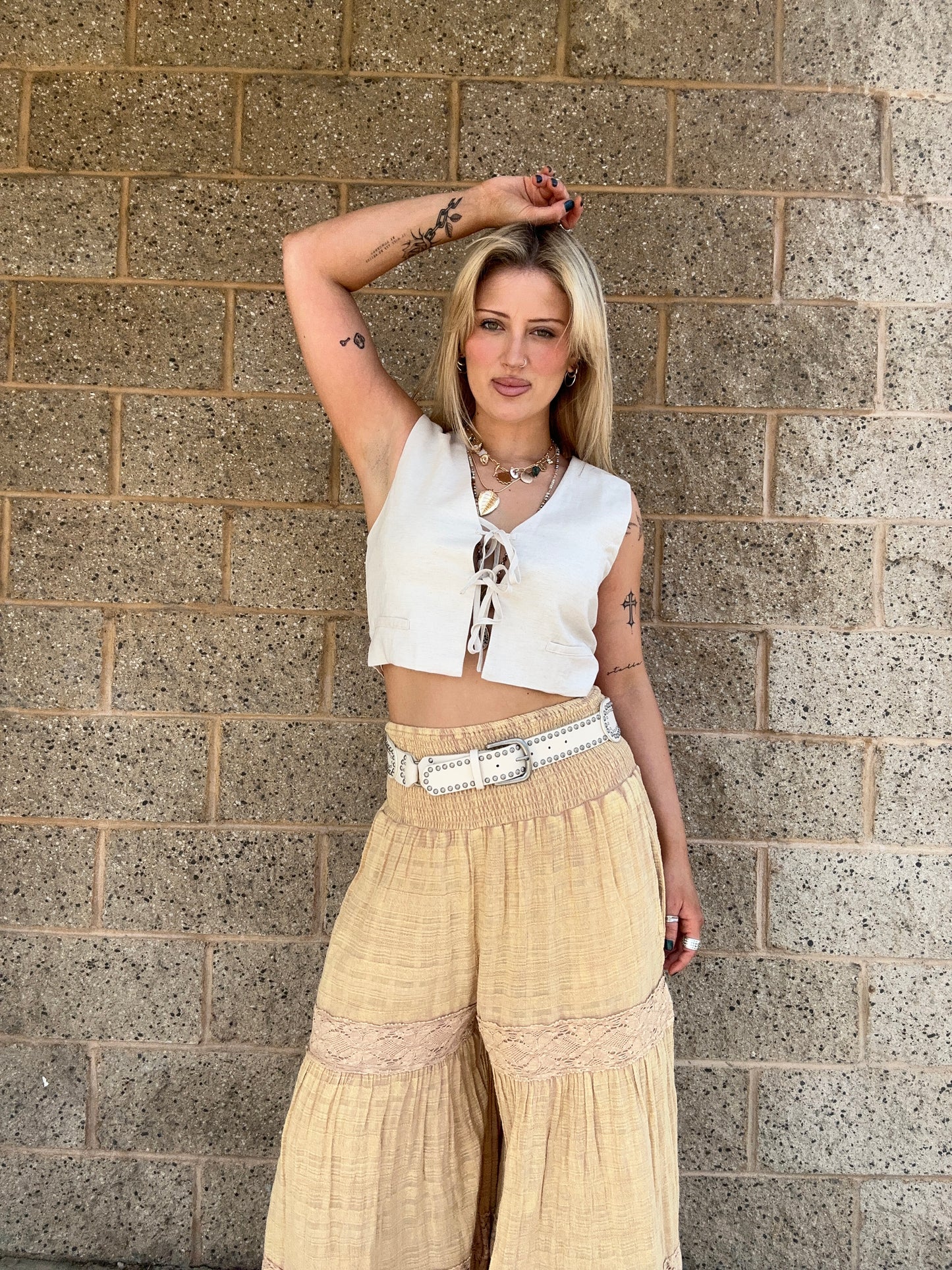 Zully crinkled boho pants