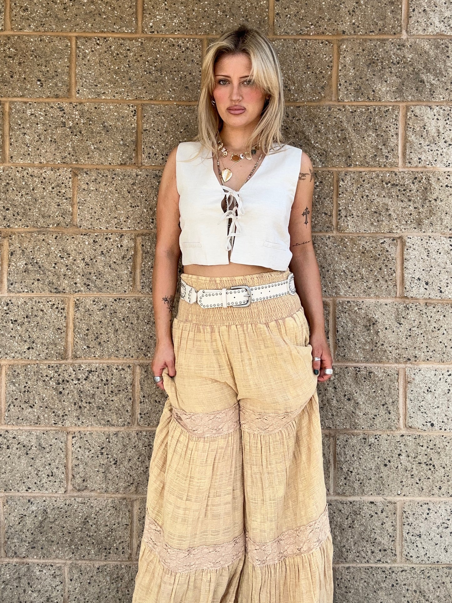 Zully crinkled boho pants