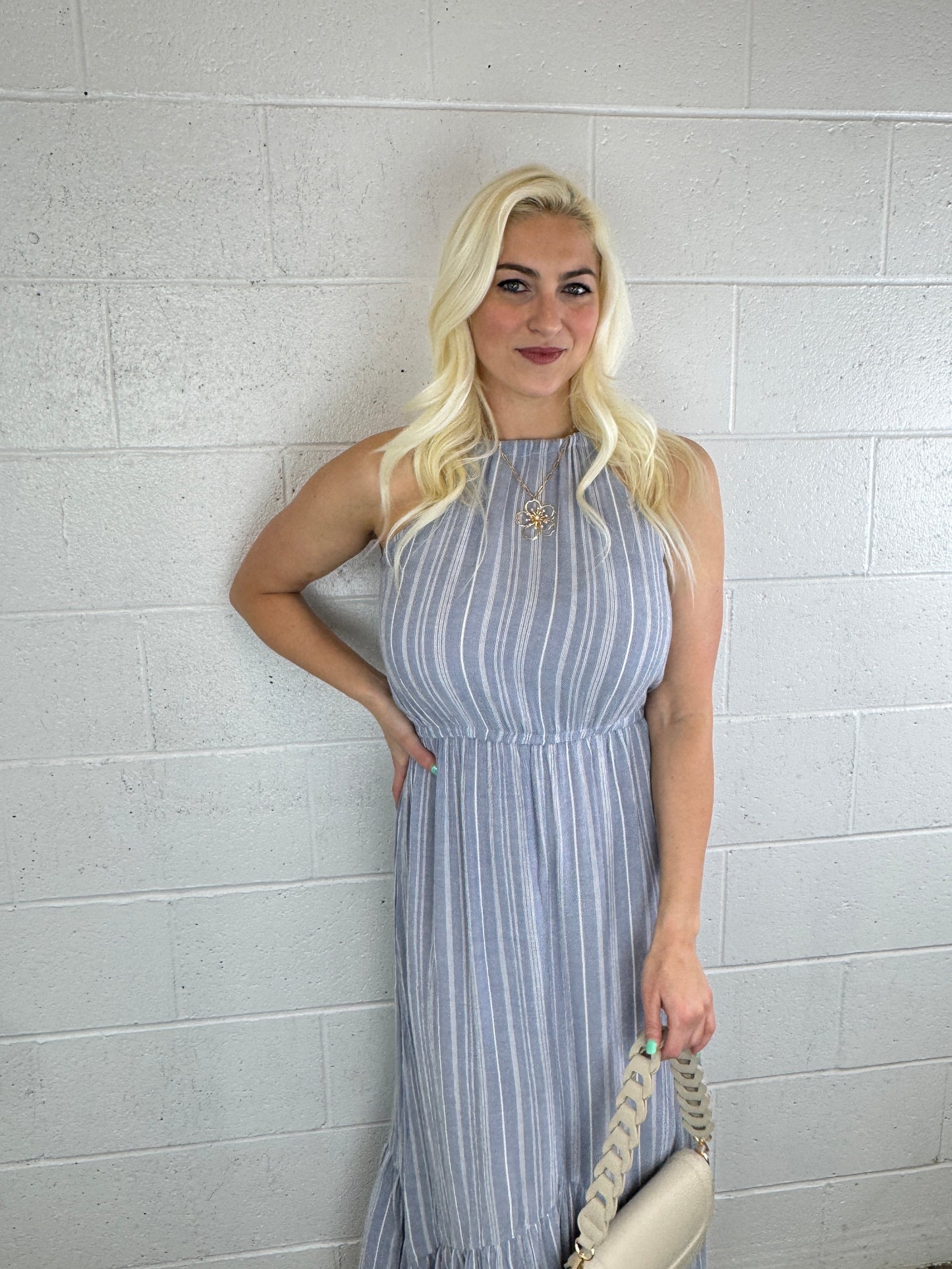 Mari striped hater maxi dress