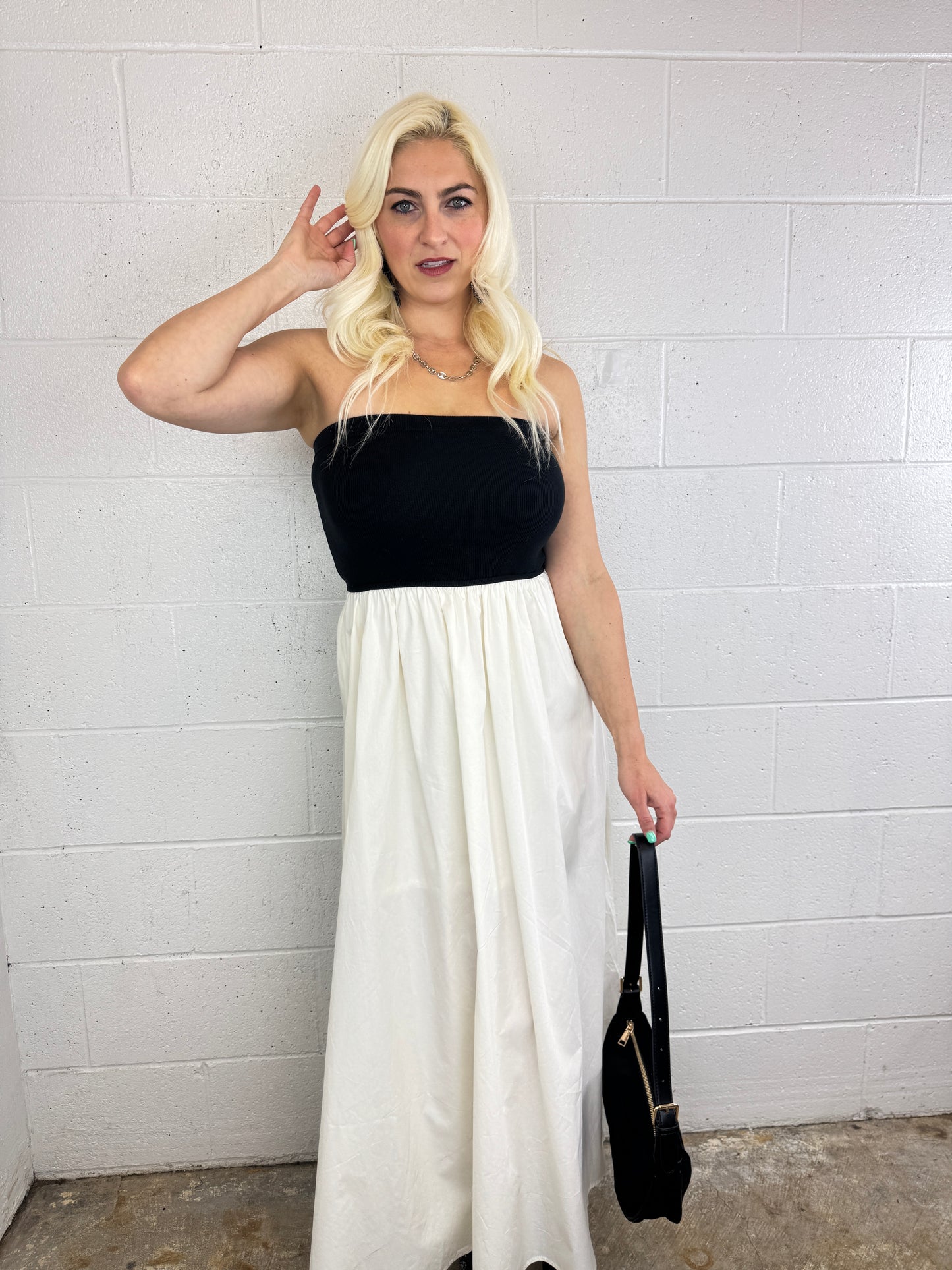 Maggie Strapless Midi Dress