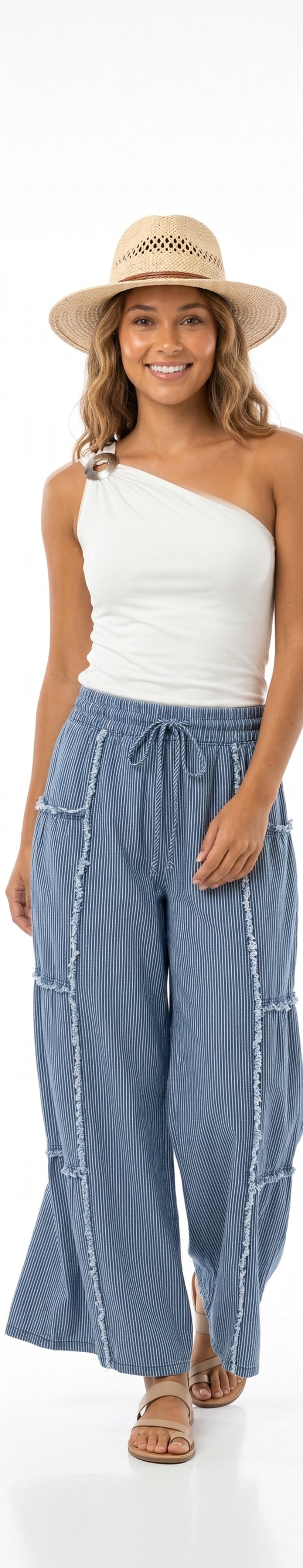 Marlo striped wide leg pants