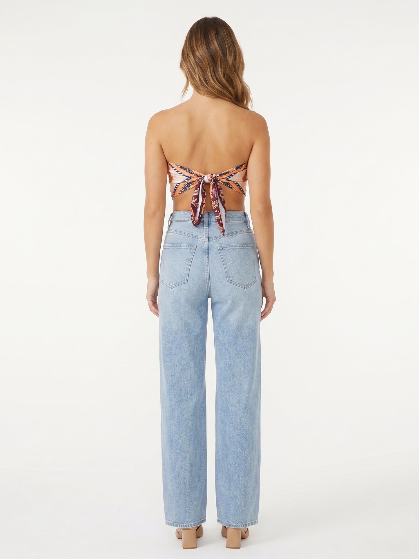 The Valencia Baroque Print Tie-Back Scarf Top