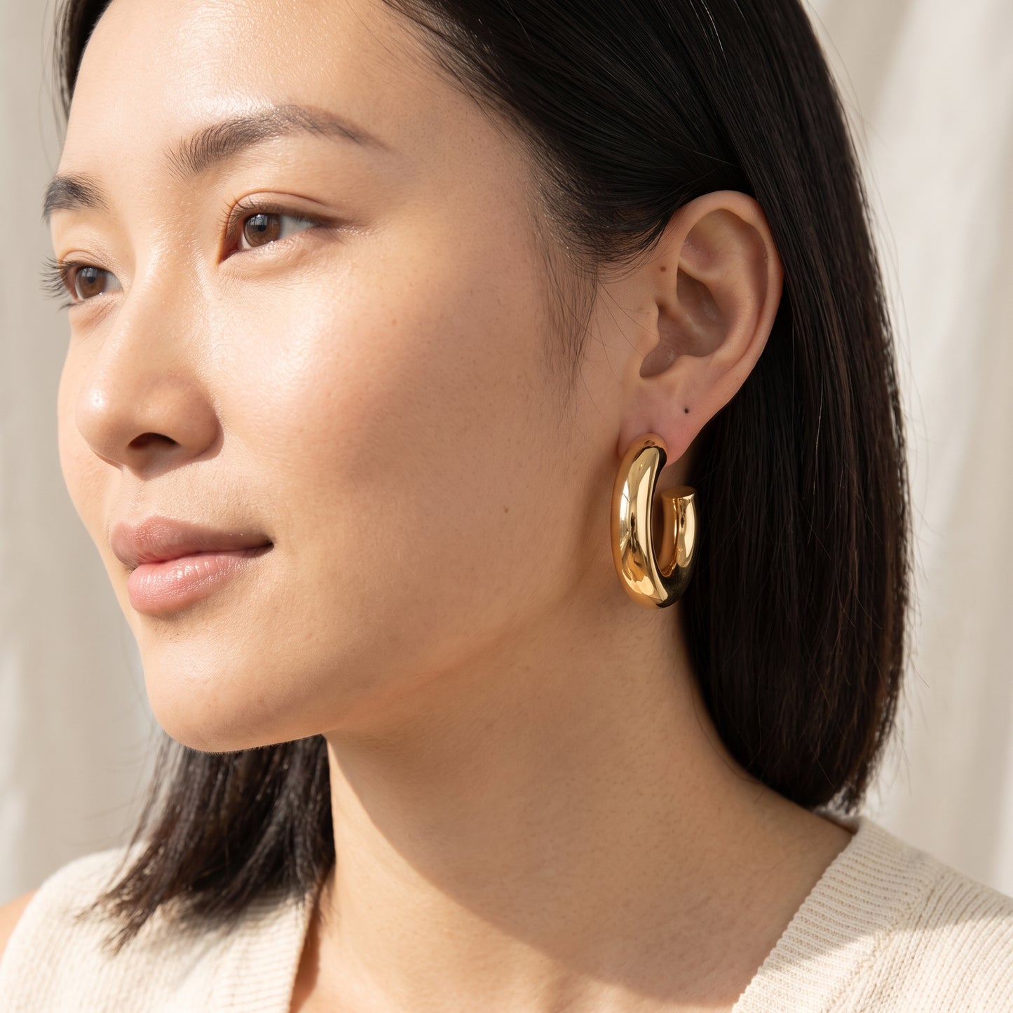 The Aurelia 14k Gold Dipped Chunky Tubular Hoop Earrings