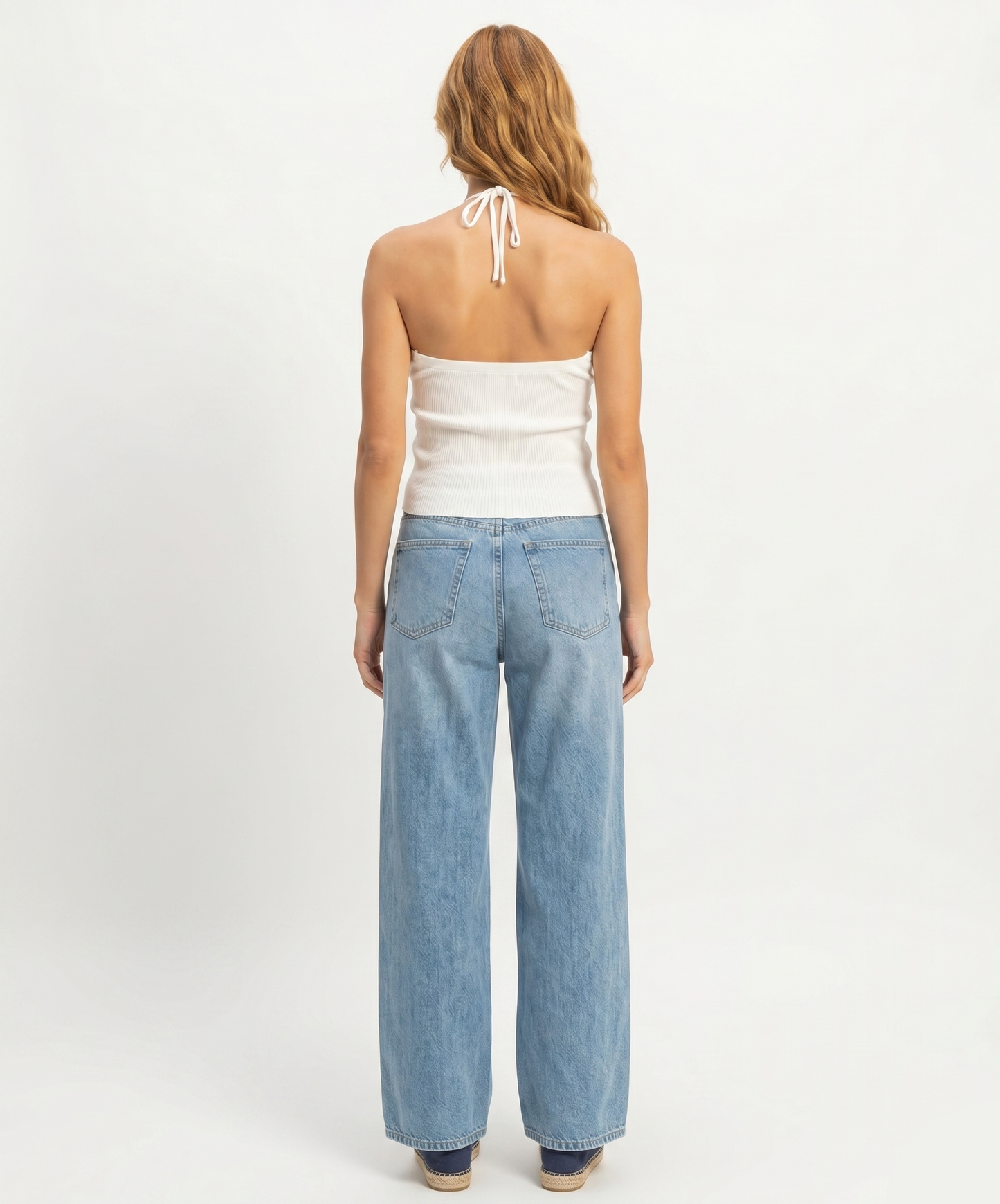 Twist-Front Halter Knit Top