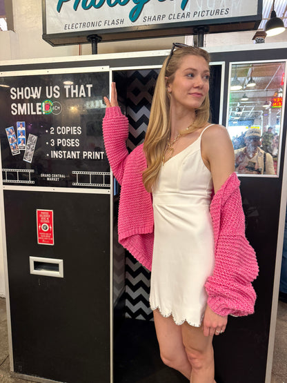 SCALLOP JEWELED HEM DRESS