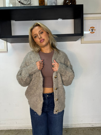 KARINA fuzzy open cardigan