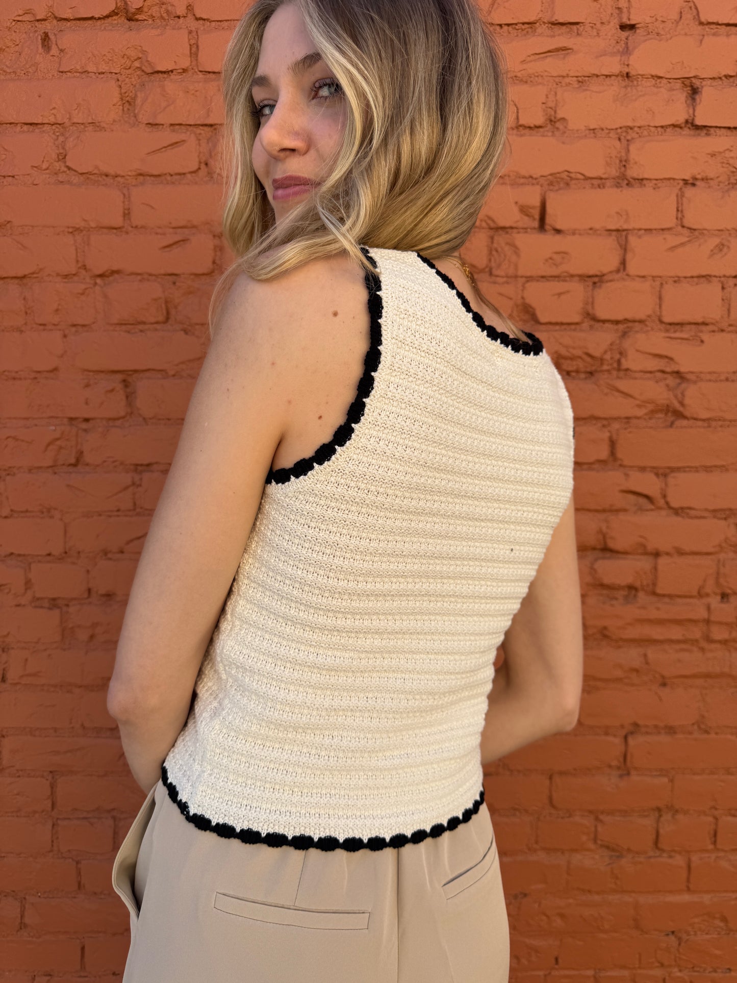 NICOLETTE trim knit top