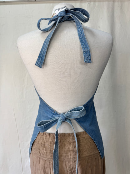 Denim halter vest