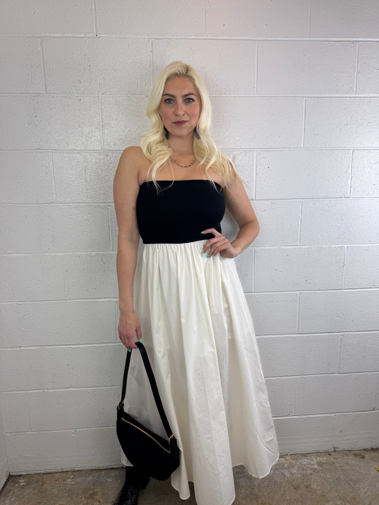 Maggie Strapless Midi Dress