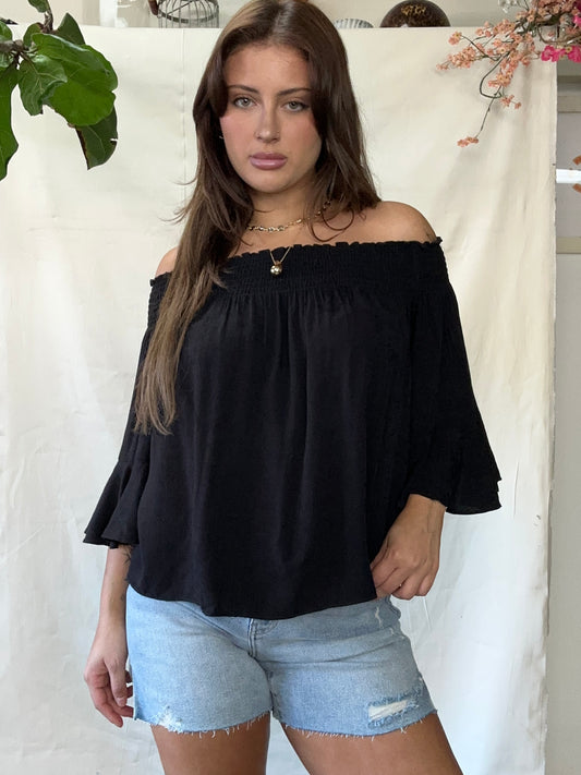 Black Rose off the shoulder top