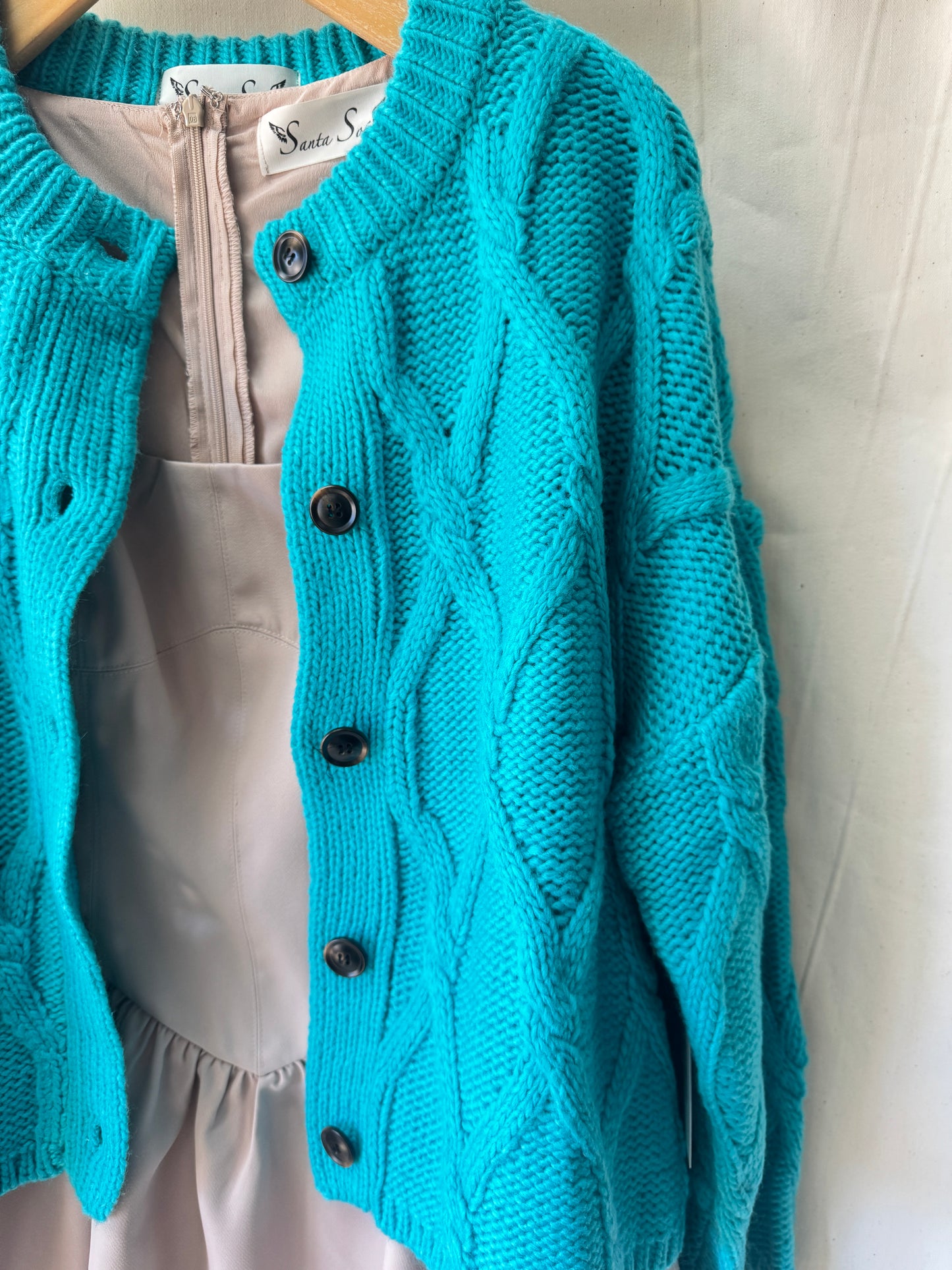 Retro cable knit cardigan