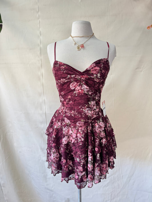 Nelli lace floral mini dress