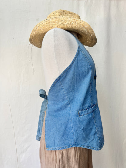 Denim halter vest