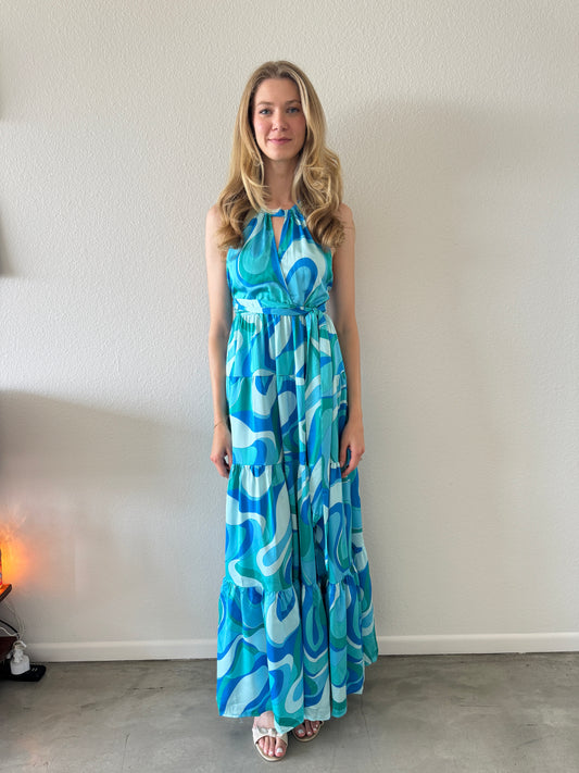 Blue Swirl Burst Maxi