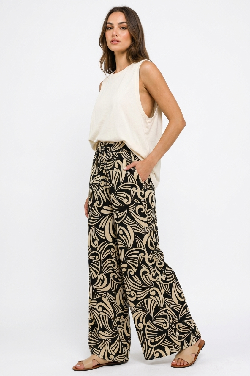 The Oracle Art Deco Printed Palazzo Pants