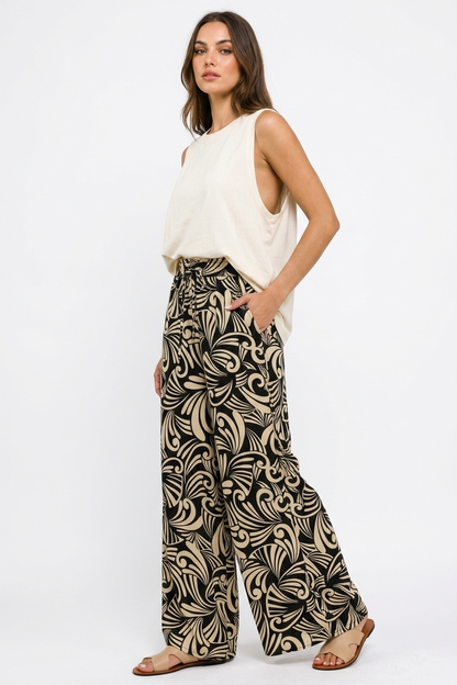 The Oracle Art Deco Printed Palazzo Pants