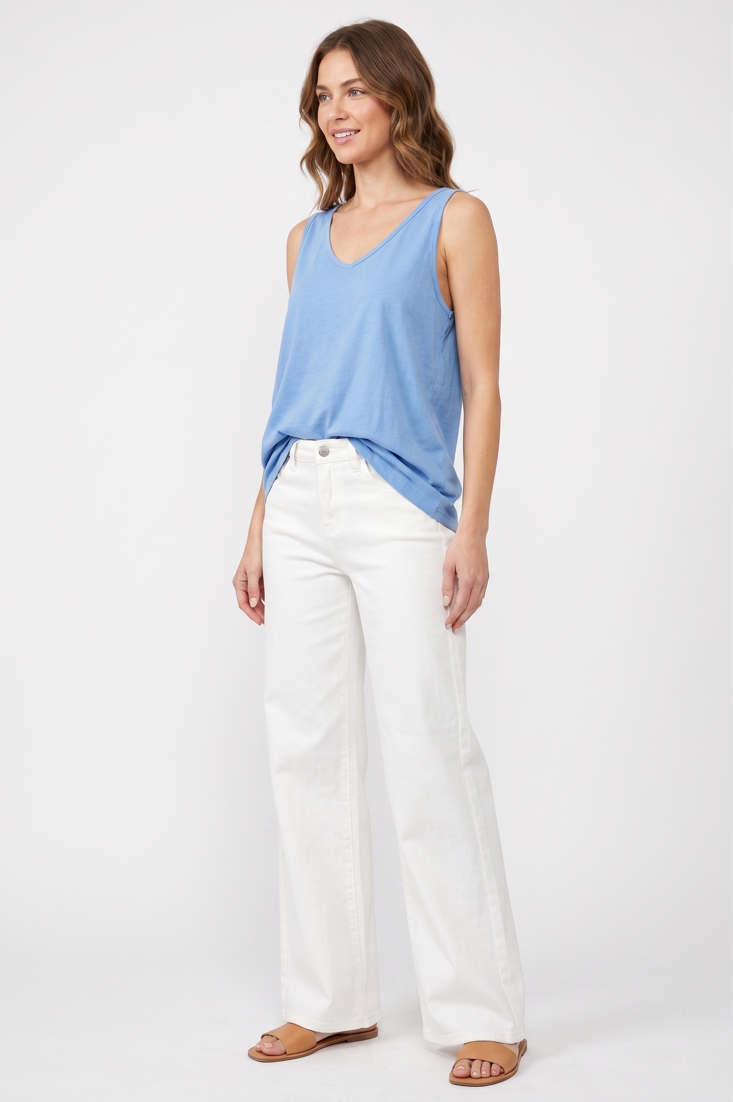 The Harbor High-Rise Wide-Leg White Jean