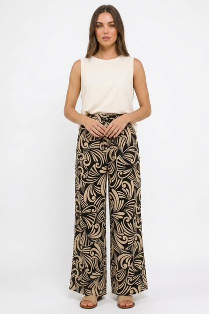 The Oracle Art Deco Printed Palazzo Pants