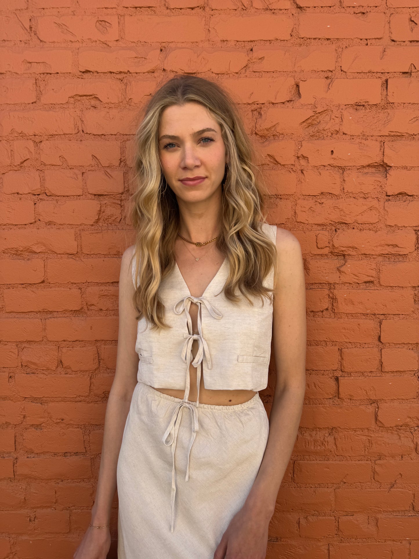 Alyssa tie front vest top