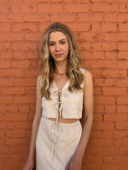 Alyssa tie front vest top