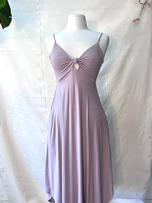 Rayon front tie keyhole dress