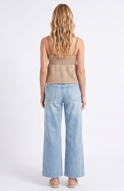 The Sienna Textured Crochet Knit Cami connie