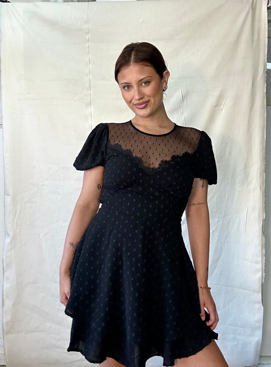 Darla polka dot textured dress