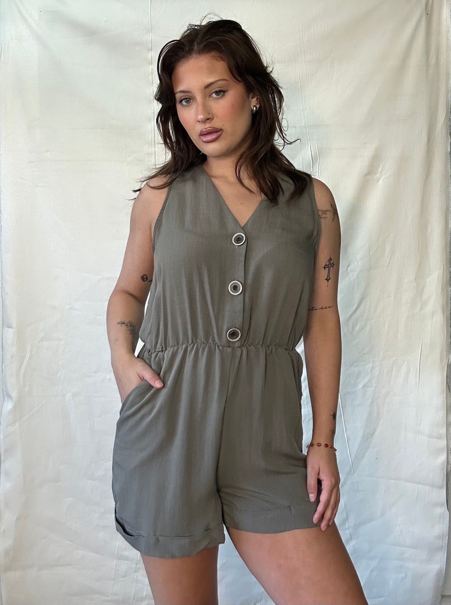Three button Romper