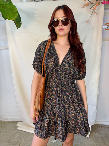Jenni smocking floral mini dress