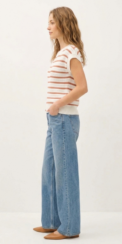 The Sunset Stripe Knit Cap-Sleeve Tank