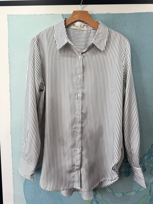 Striped long sleeve button down
