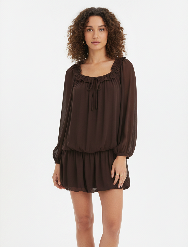 VANNA CHIFFON BOHO MINI DRESS