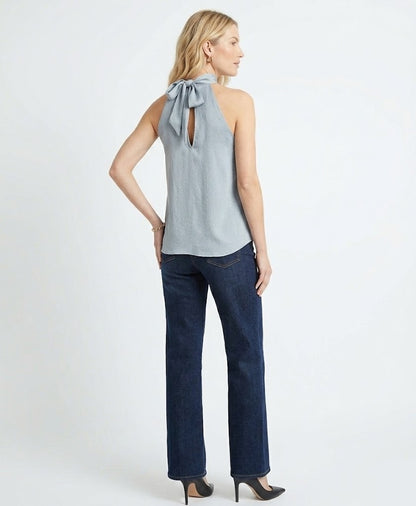 The Celine Textured High-Neck Halter Blouse